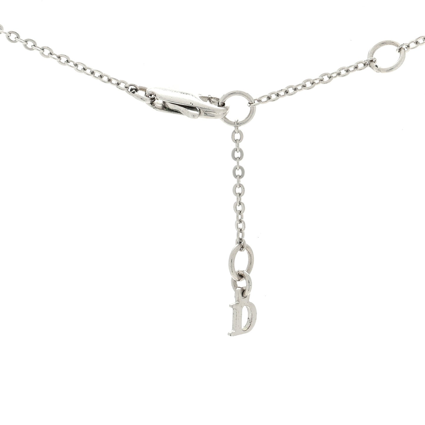 Crystal Logo Necklace Silver