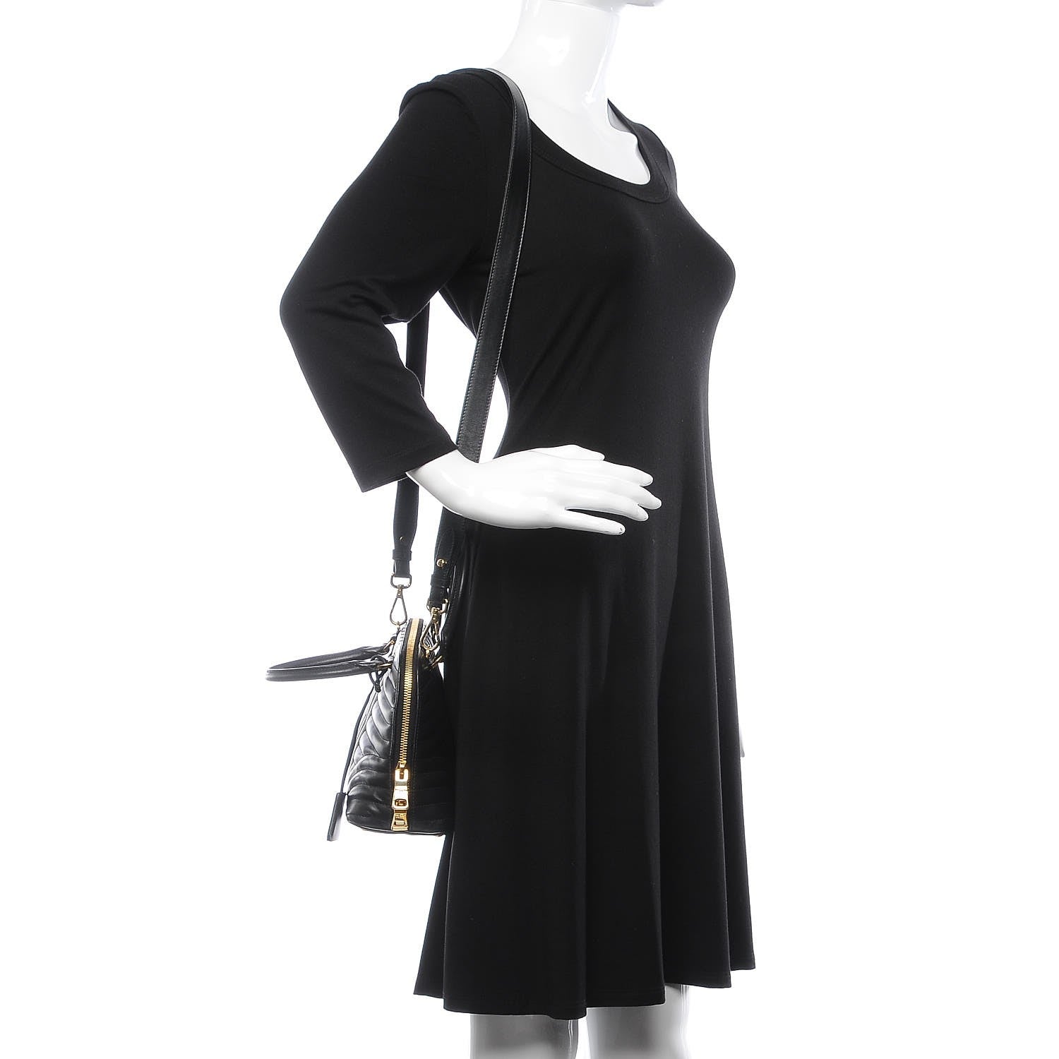 Prada Soft Calfskin Impunture Diagramme Promenade Tote Black 3 of 8