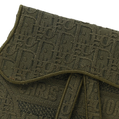 Christian Dior Oblique Embroidered Slim Saddle Belt Pouch Green 8 of 10
