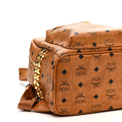 MCM Visetos Small Side Stud Stark Backpack Cognac 9 of 11