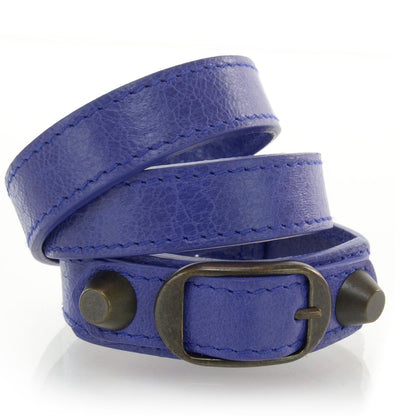 Balenciaga Agneau Double Tour Bracelet Bleu Lavande 3 of 6