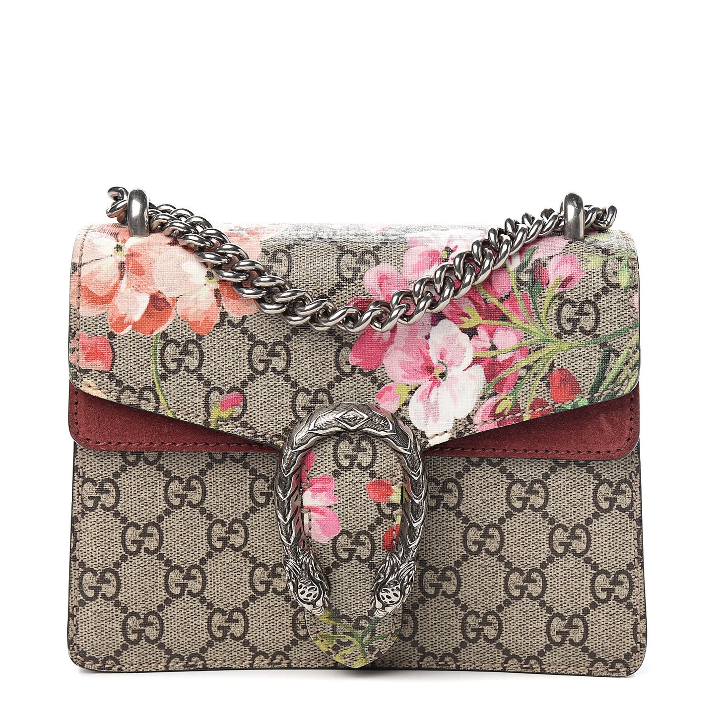 GG Supreme Monogram Blooms Mini Dionysus Shoulder Bag Beige Multicolor Dry Rose