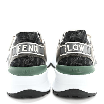 Fendi Vitello Fabric Jacquard FF Mens Fendi Flow Low Top Sneakers 9 Ultra White Grigio Black Argilla 5 of 13