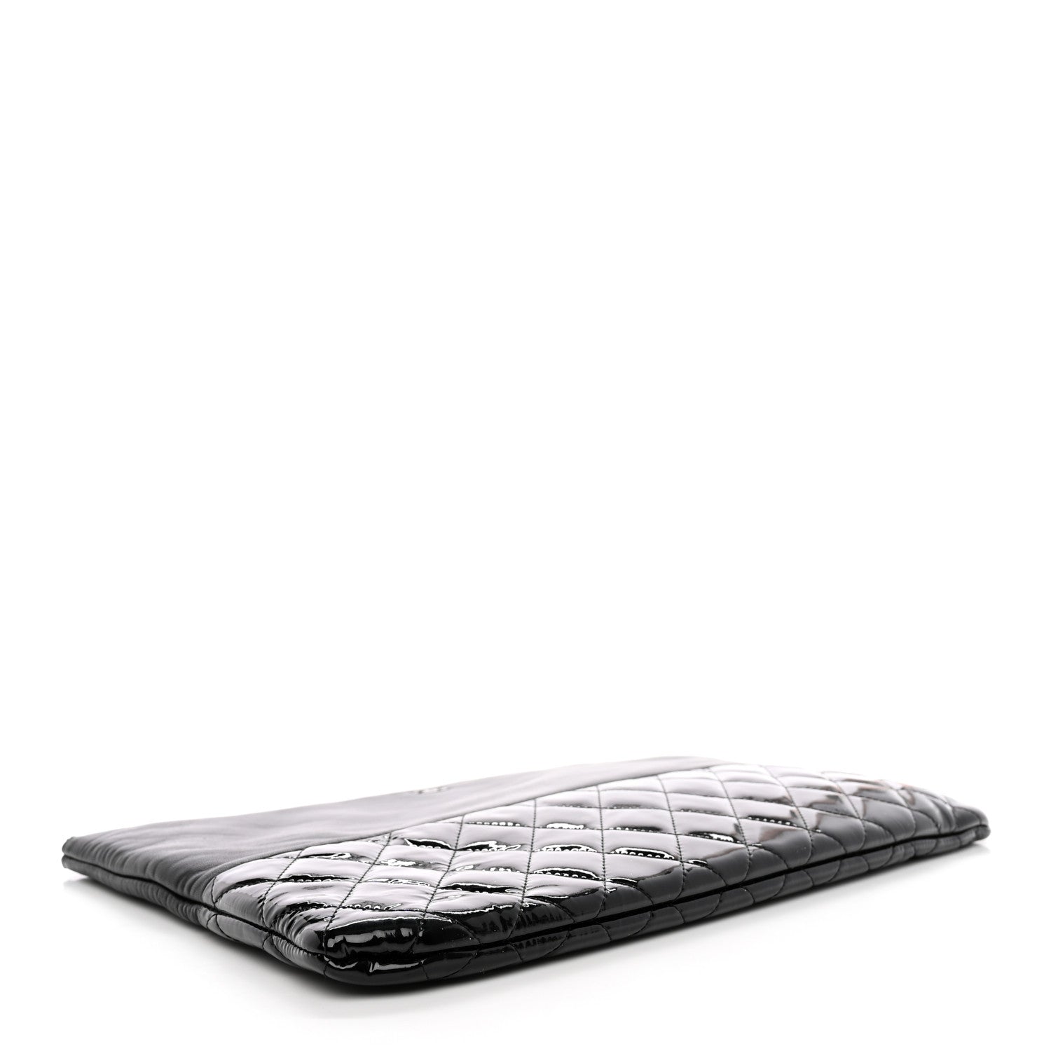 Chanel Lambskin Patent Quilted Large Cosmetic Case Black 4 of 11