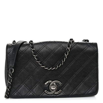 Chanel Calfskin Diamond Embossed New Chic Flap Black 1 of 11