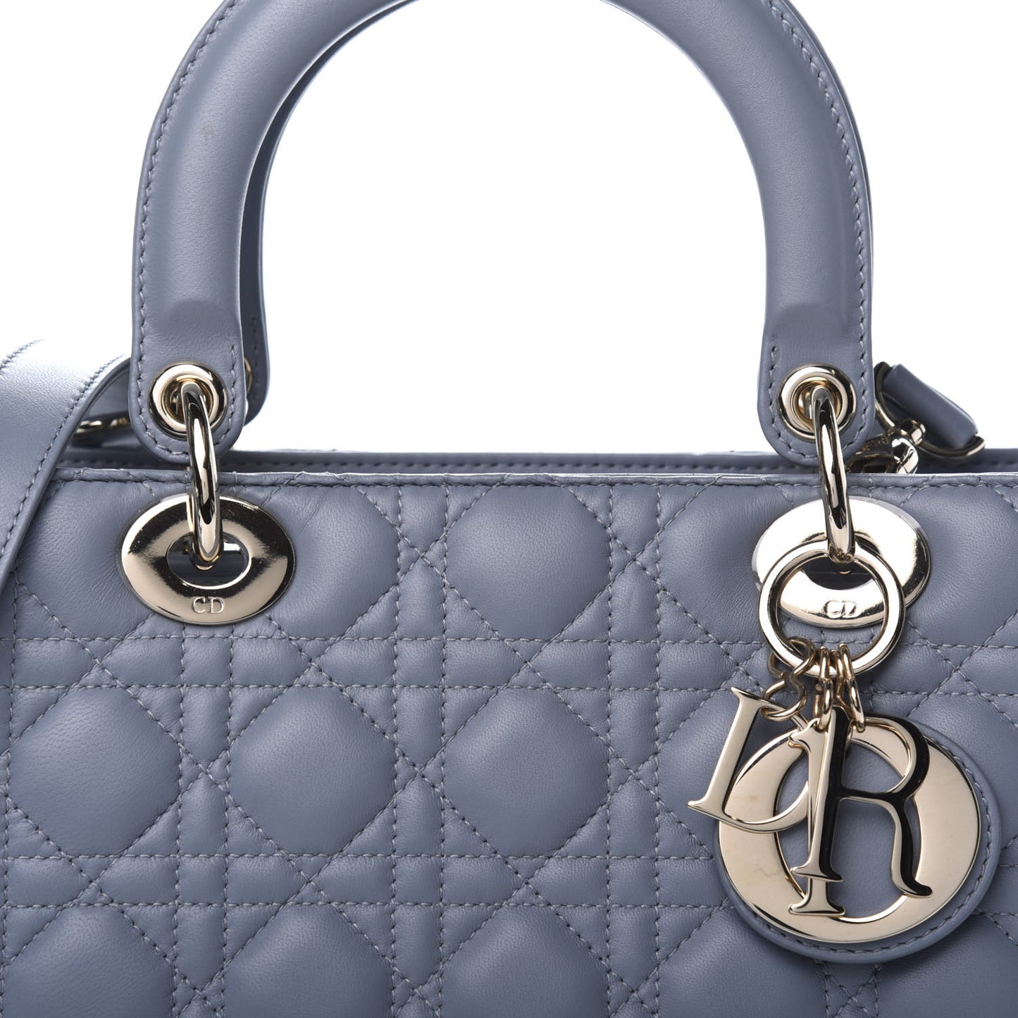Lambskin Cannage Medium Lady Dior Blue
