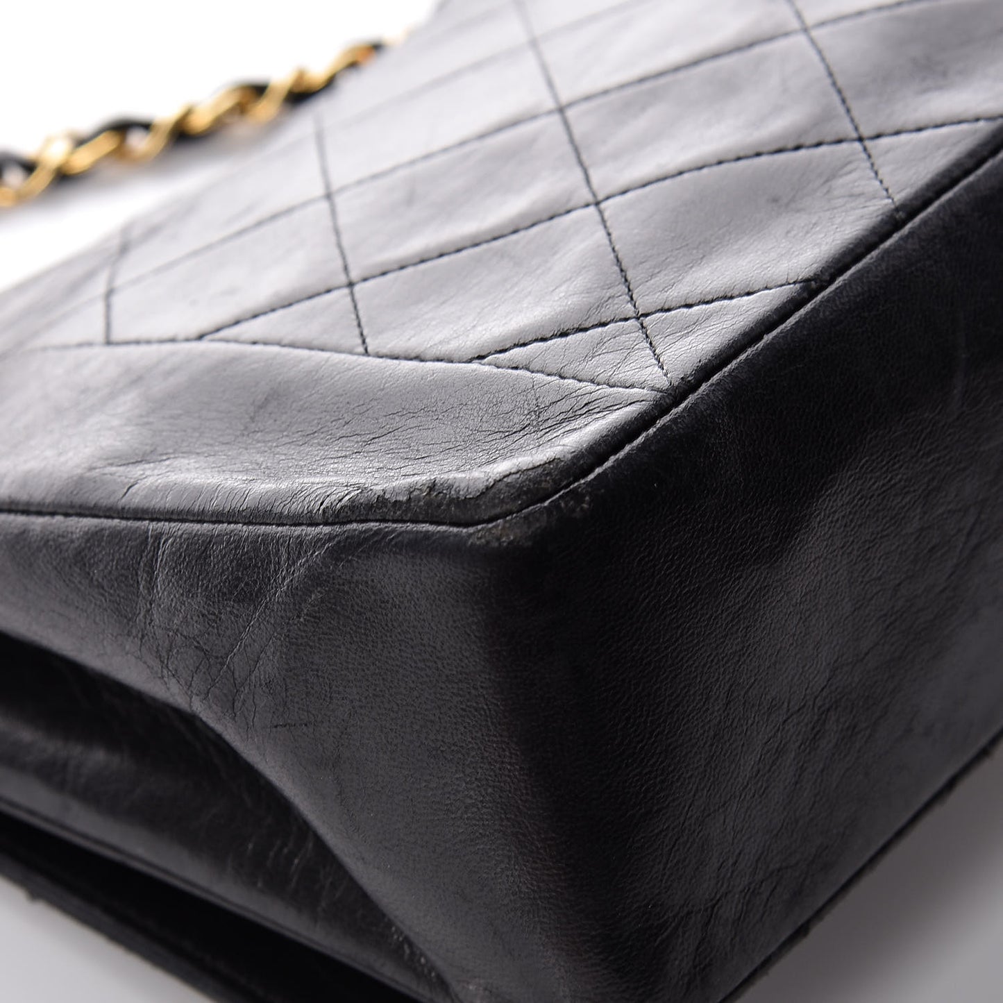 Lambskin Quilted Medium Single Flap Black