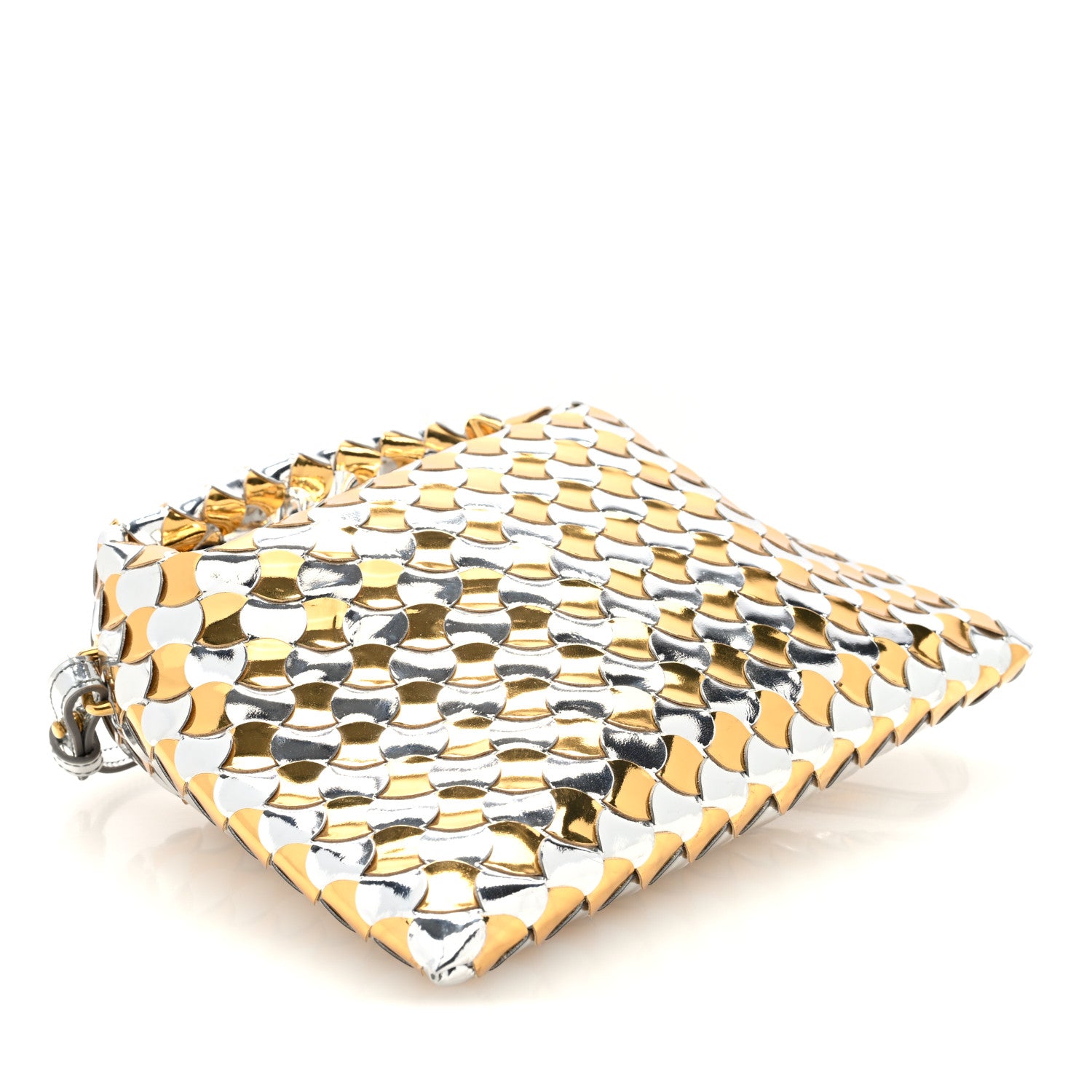 Bottega Veneta Metallic Lambskin Intrecciato Mini Hop Silver Gold 4 of 9
