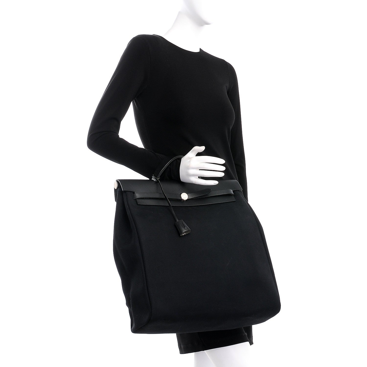 Hermes Toile Vache Calfskin Herbag 39 MM Black 2 of 8