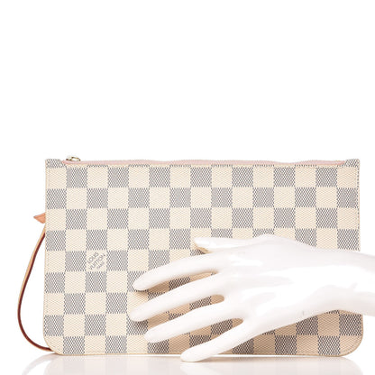 Louis Vuitton Damier Azur Neverfull MM GM Pochette Rose Ballerine 2 of 7