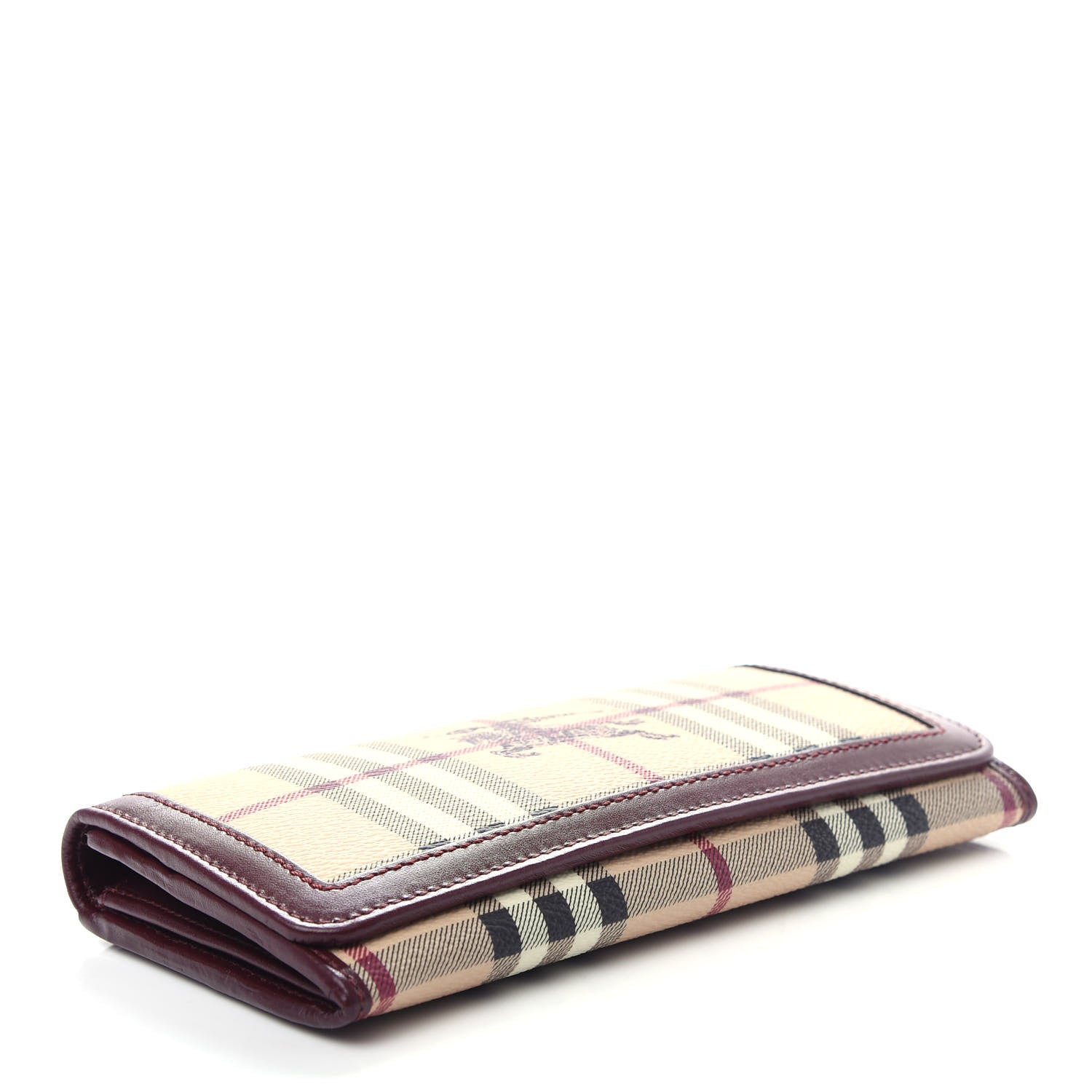 Burberry Haymarket Check Penrose Continental Wallet Burgundy 4 of 8