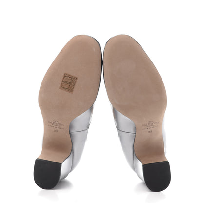 Valentino Garavani Patent Tan-Go Mary Jane 60mm Pumps 38 Silver 6 of 10