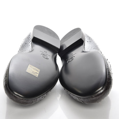 Chanel Metallic Python CC Mocassin Loafers 37 Dark Grey 5 of 8