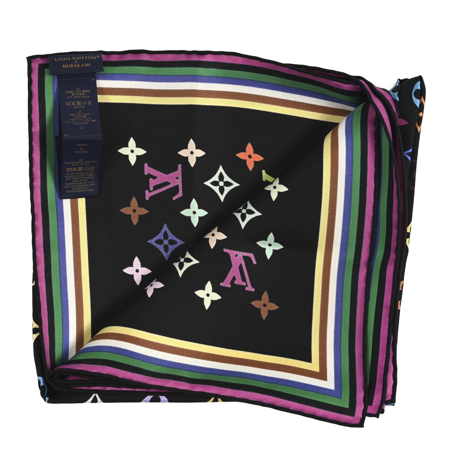 Louis Vuitton LV X TM Silk Monogram Multicolor Square 90 Scarf