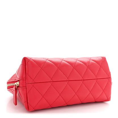 Chanel Caviar Quilted Medium Cosmetic Case Dark Pink 4 of 8