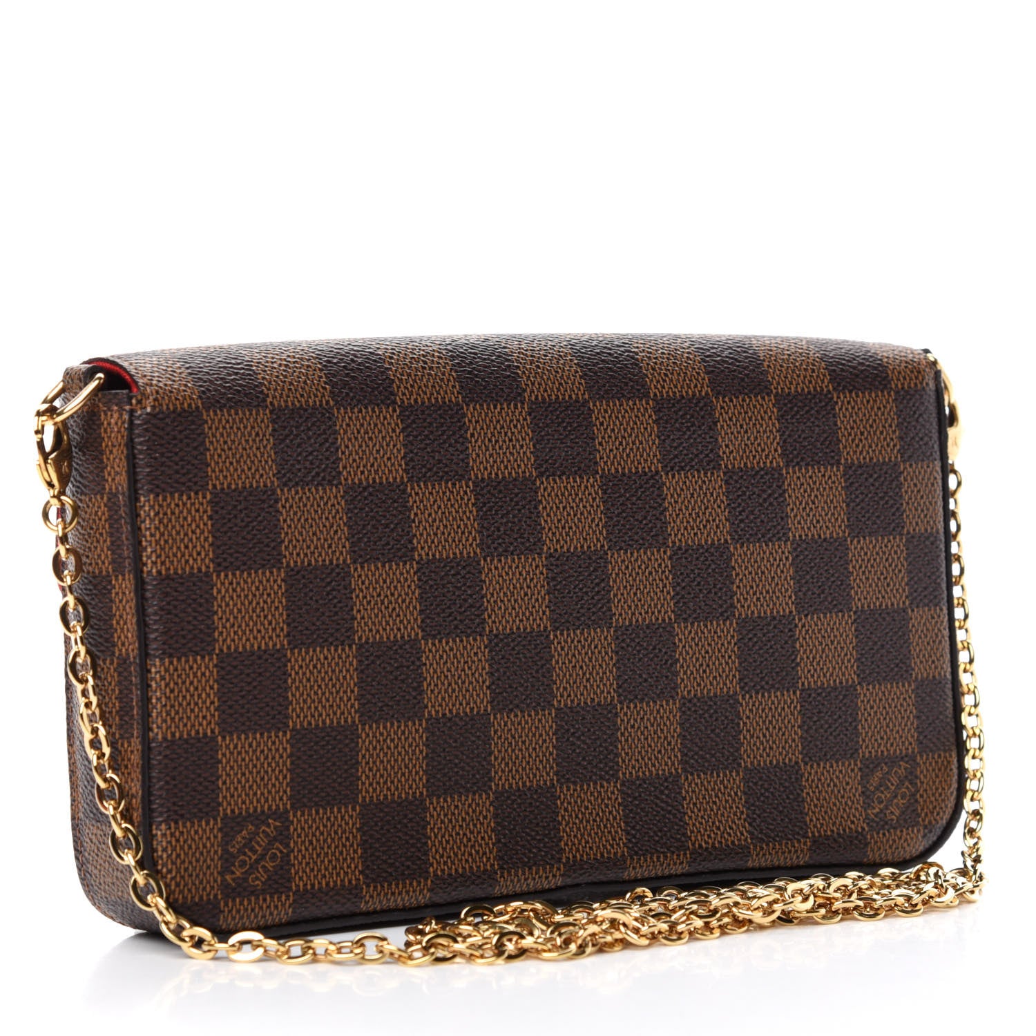 Louis Vuitton Damier Ebene Pochette Felicie Chain Wallet 4 of 8