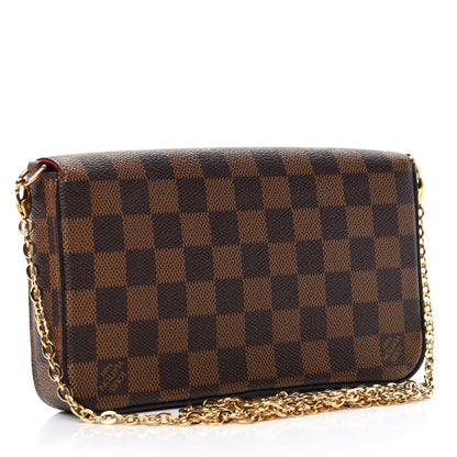 Louis Vuitton Damier Ebene Pochette Felicie Chain Wallet 4 of 8