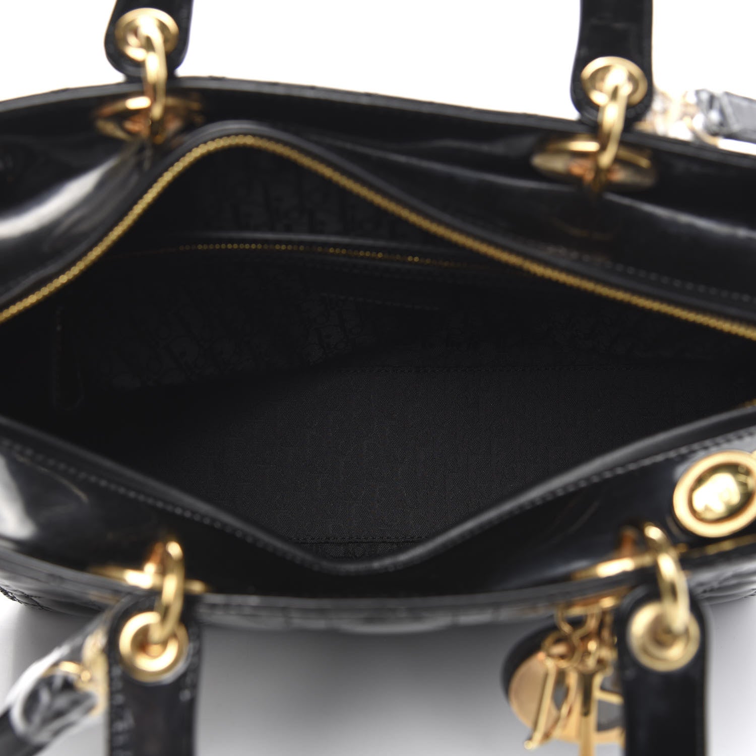 Christian Dior Patent Cannage Large Lady Dior Black 5 of 10