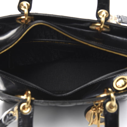 Christian Dior Patent Cannage Large Lady Dior Black 5 of 10