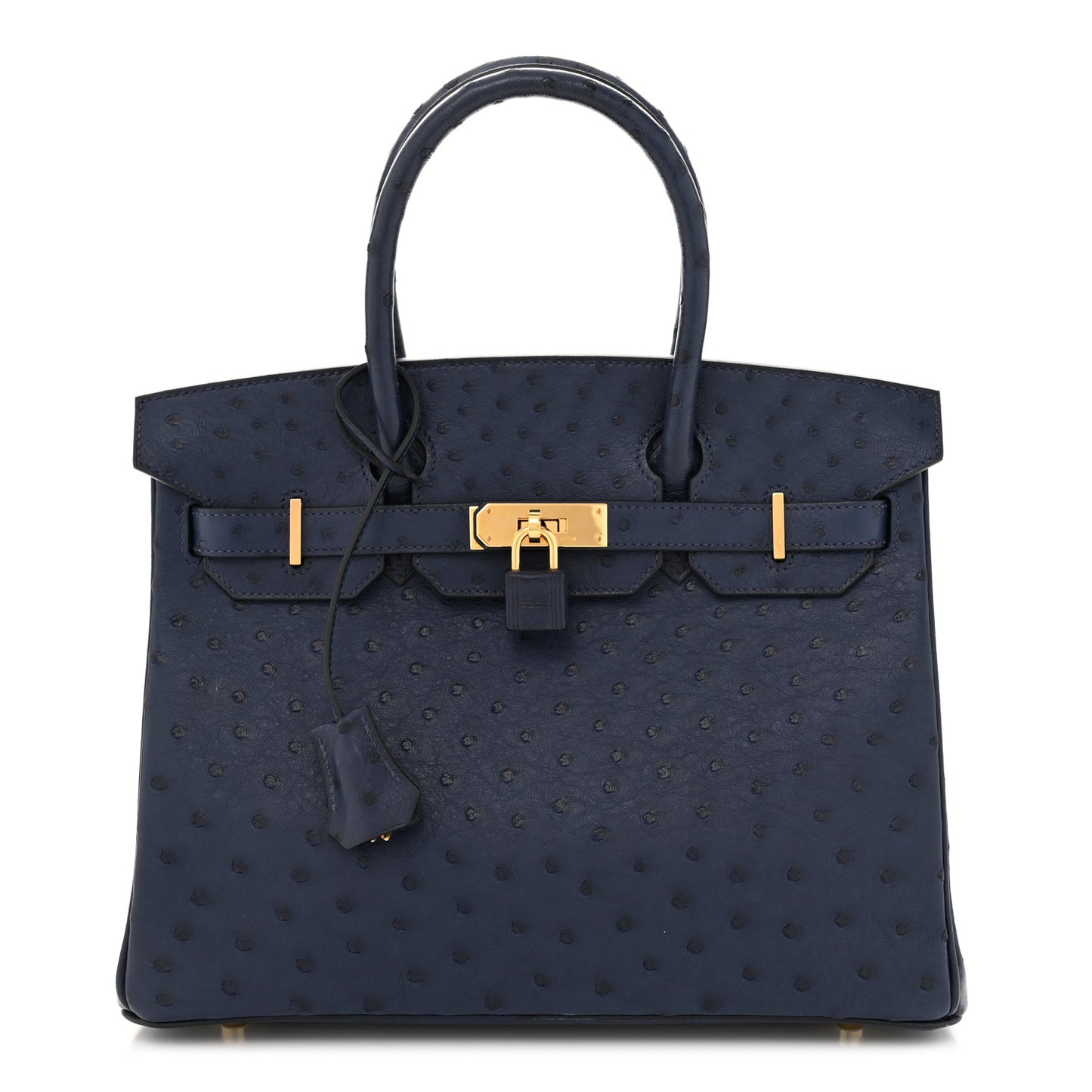 Ostrich Birkin 30 Bleu Iris