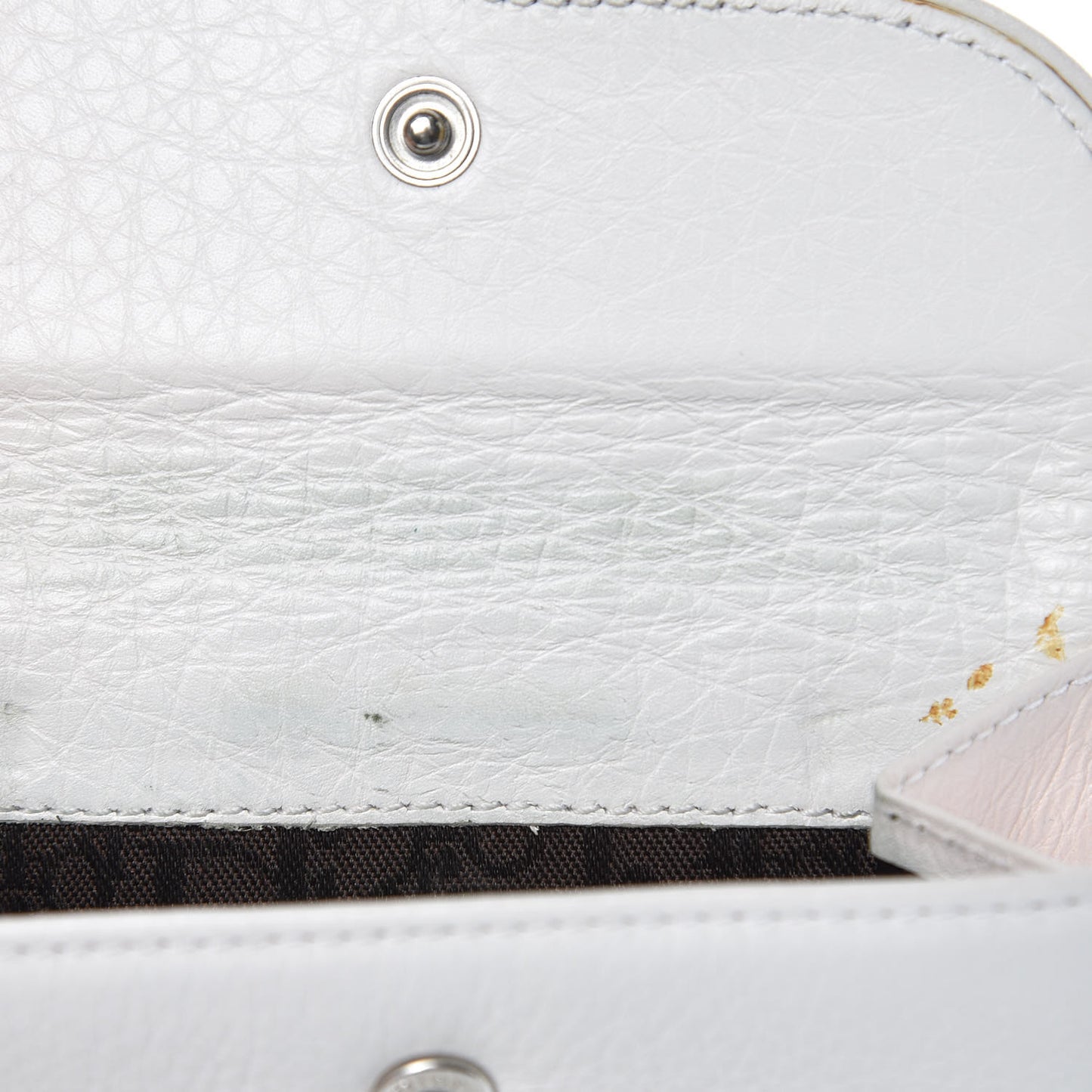 Calfskin Embroidered Romantic Flowers Saddle Compact Wallet White