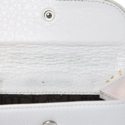 Christian Dior Calfskin Embroidered Romantic Flowers Saddle Compact Wallet White 14 of 17