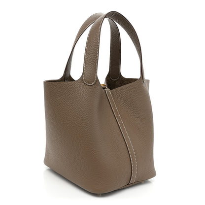 Hermes Taurillon Clemence Picotin Lock 22 MM Etoupe 3 of 9