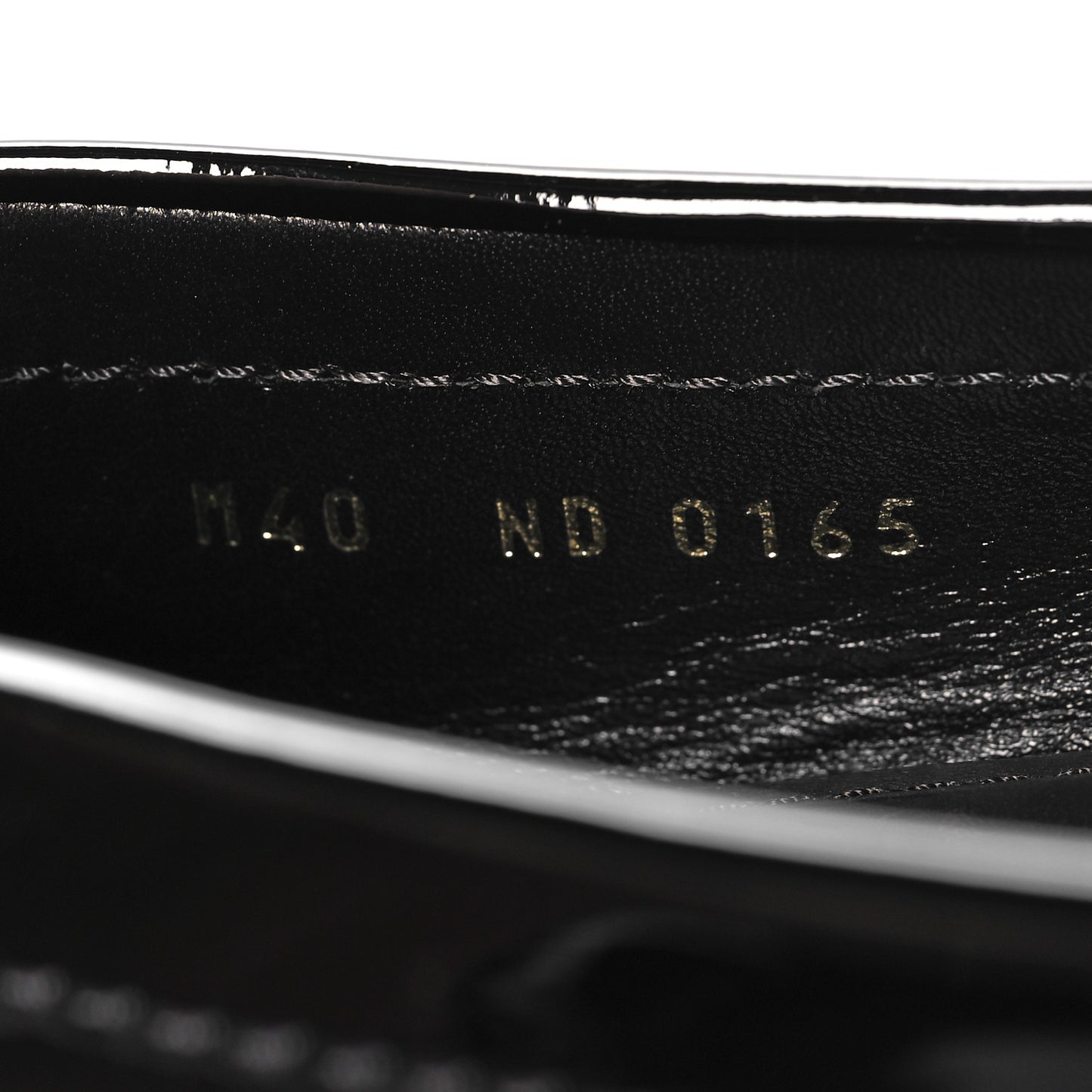 Patent Calfskin Oxford Loafers 40 Black