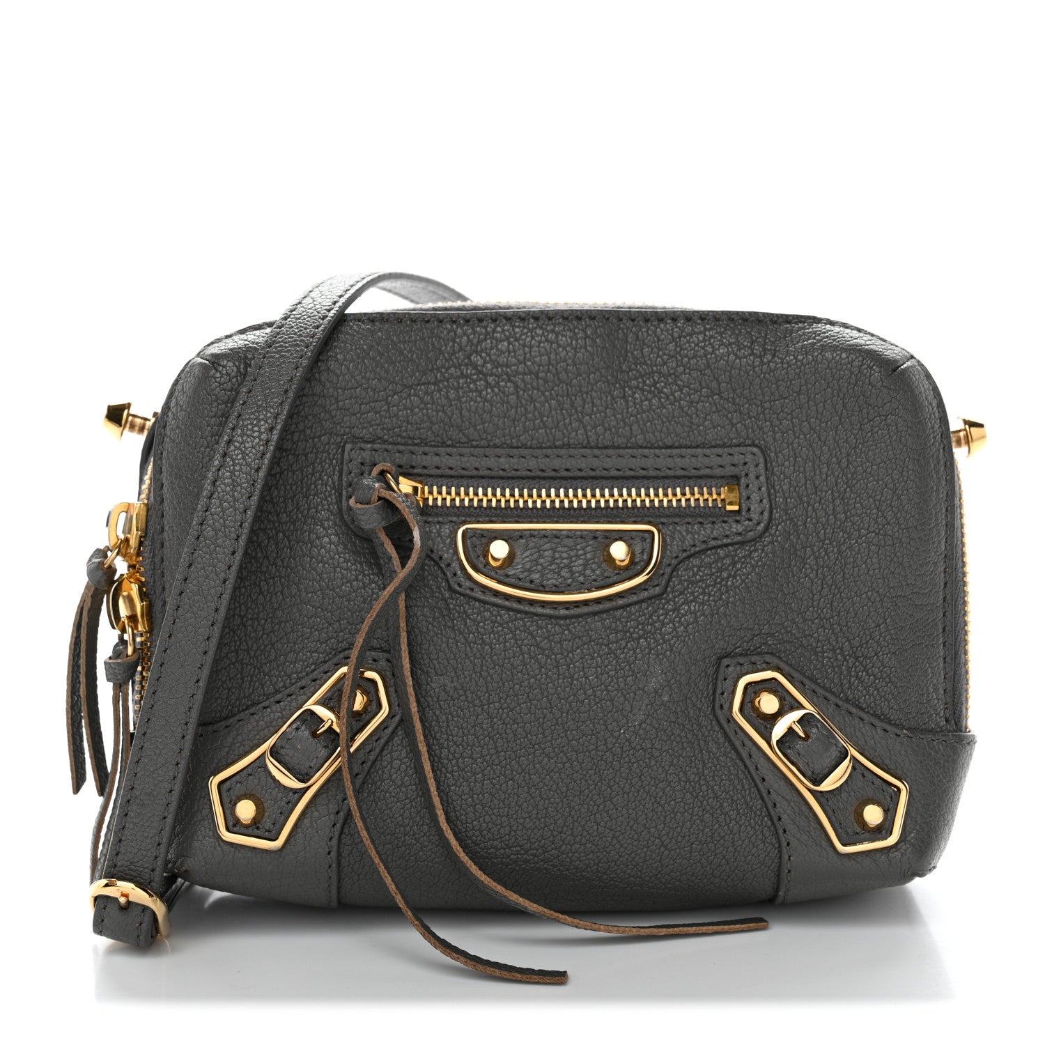 Balenciaga Chevre Gold Metallic Edge Hardware XS Reporter Crossbody Gris Acier 1 of 11