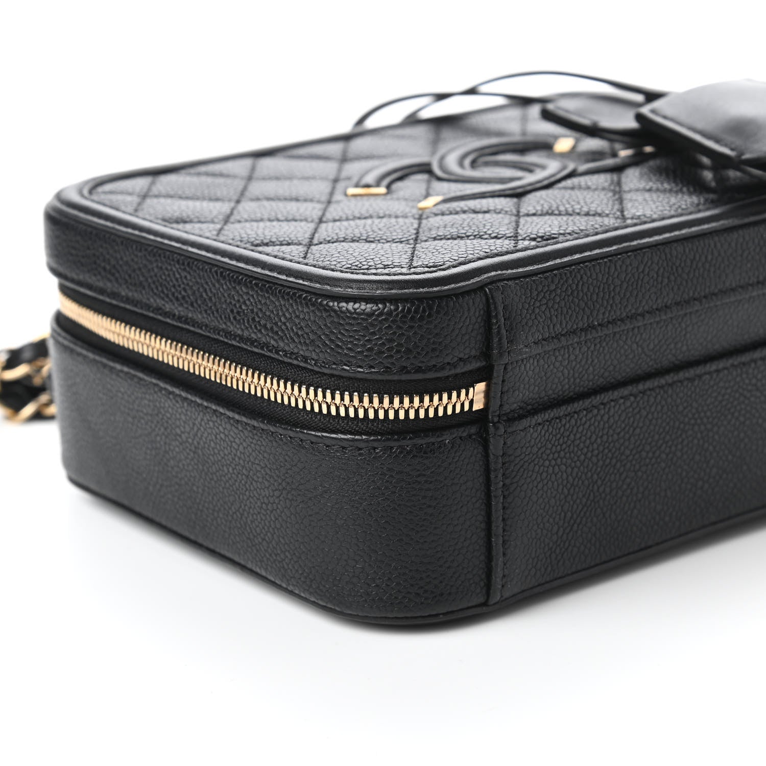 Chanel Caviar Quilted Medium CC Filigree Vanity Case Black 6 of 10