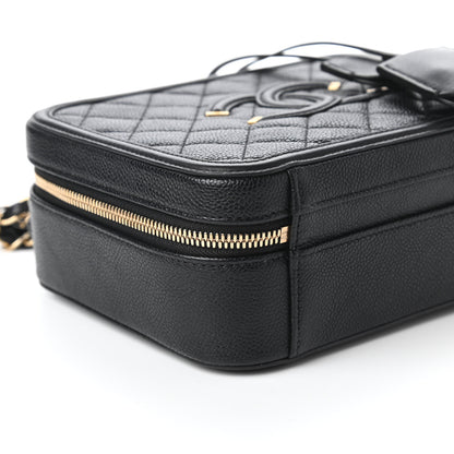 Chanel Caviar Quilted Medium CC Filigree Vanity Case Black 6 of 10