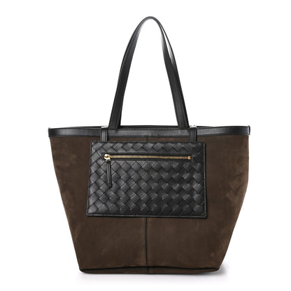 Bottega Veneta Suede Nappa Intrecciato Medium Flip Flap Tote Fondant 1 of 12
