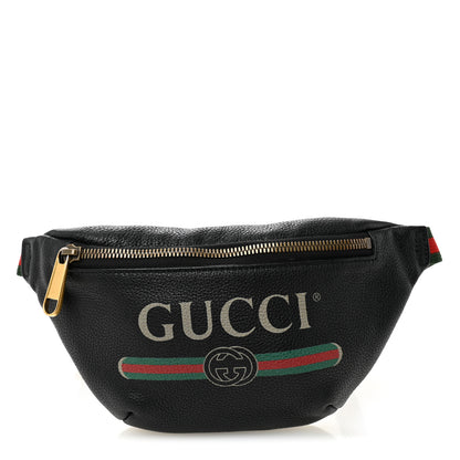 Gucci Grained Calfskin Small Logo Belt Bag Black 1 of 10