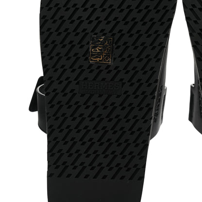 Hermes Calfskin Mens Chypre Sandals 42.5 Black 6 of 9