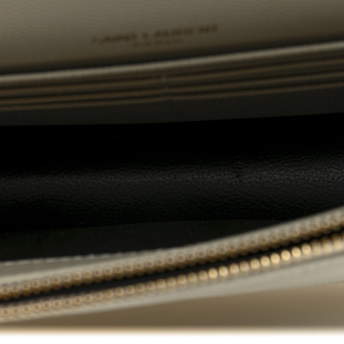 Grain De Poudre Matelasse Chevron Monogram Envelope Chain Wallet Crema Soft