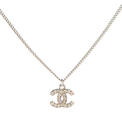 Chanel Crystal Timeless CC Necklace Silver 1 of 5
