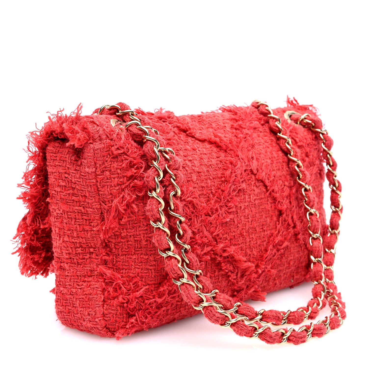 Chanel Tweed Medium Nature Single Flap Red 3 of 10
