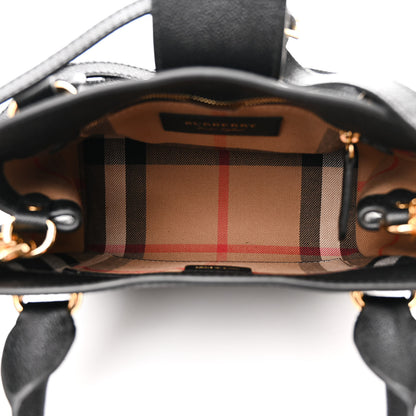 Burberry Soft Grain Calfskin Small Buckle Tote Black 9 of 21