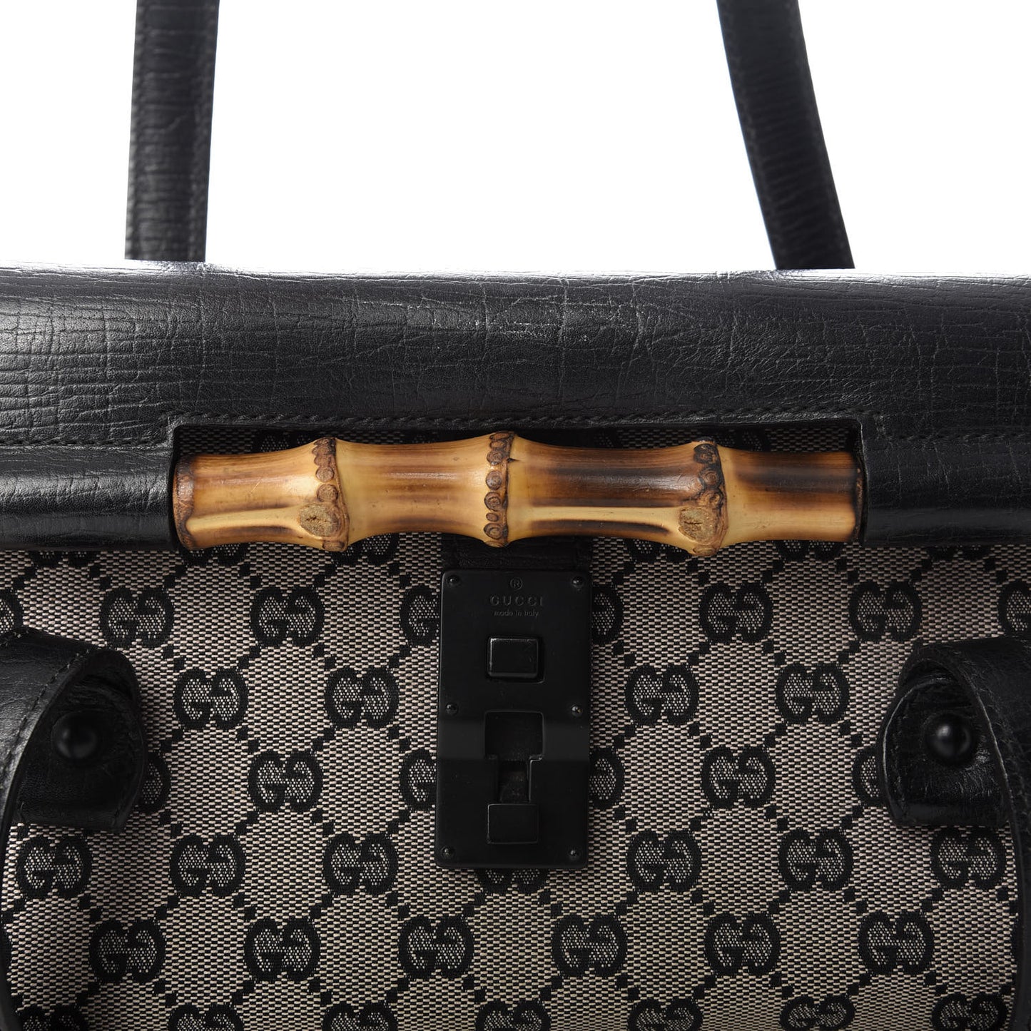 Monogram Bamboo Bullet Satchel Black