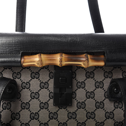 Gucci Monogram Bamboo Bullet Satchel Black 10 of 10