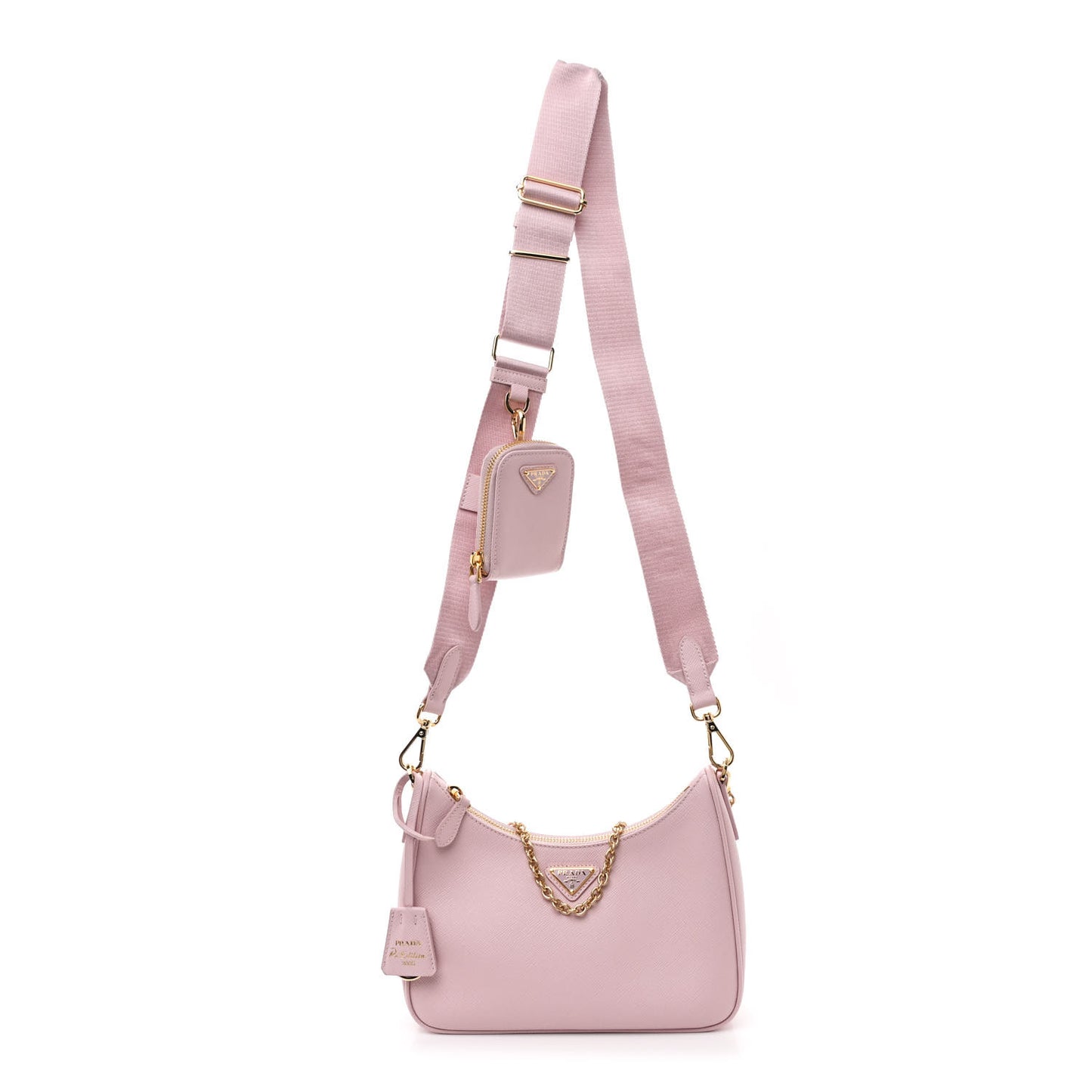 Saffiano Lux Re-Edition 2005 Shoulder Bag Alabastro