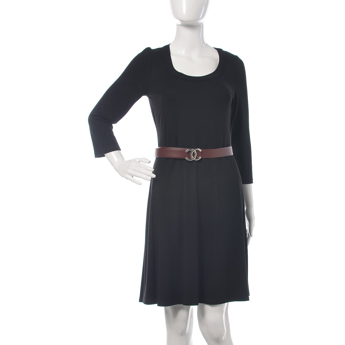 Calfskin CC Reversible Belt 85 Black Burgundy