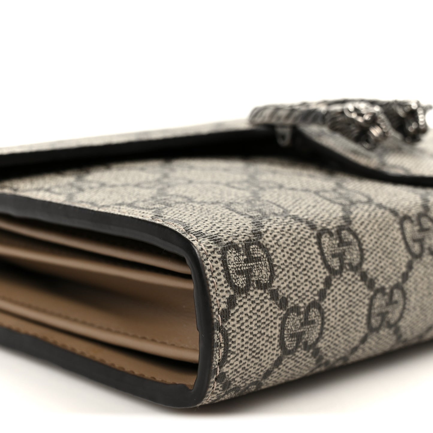 GG Supreme Monogram Mini Dionysus Chain Wallet Beige Taupe