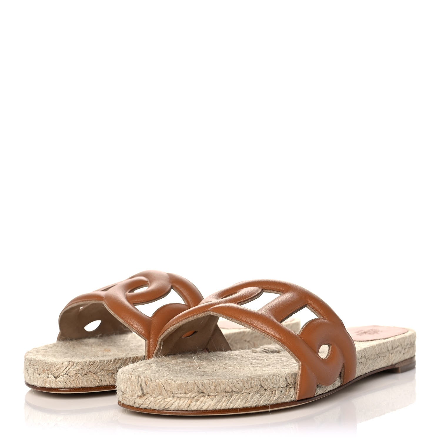 Hermes Nappa Famosa Espadrille Sandals 37 Naturel 3 of 8