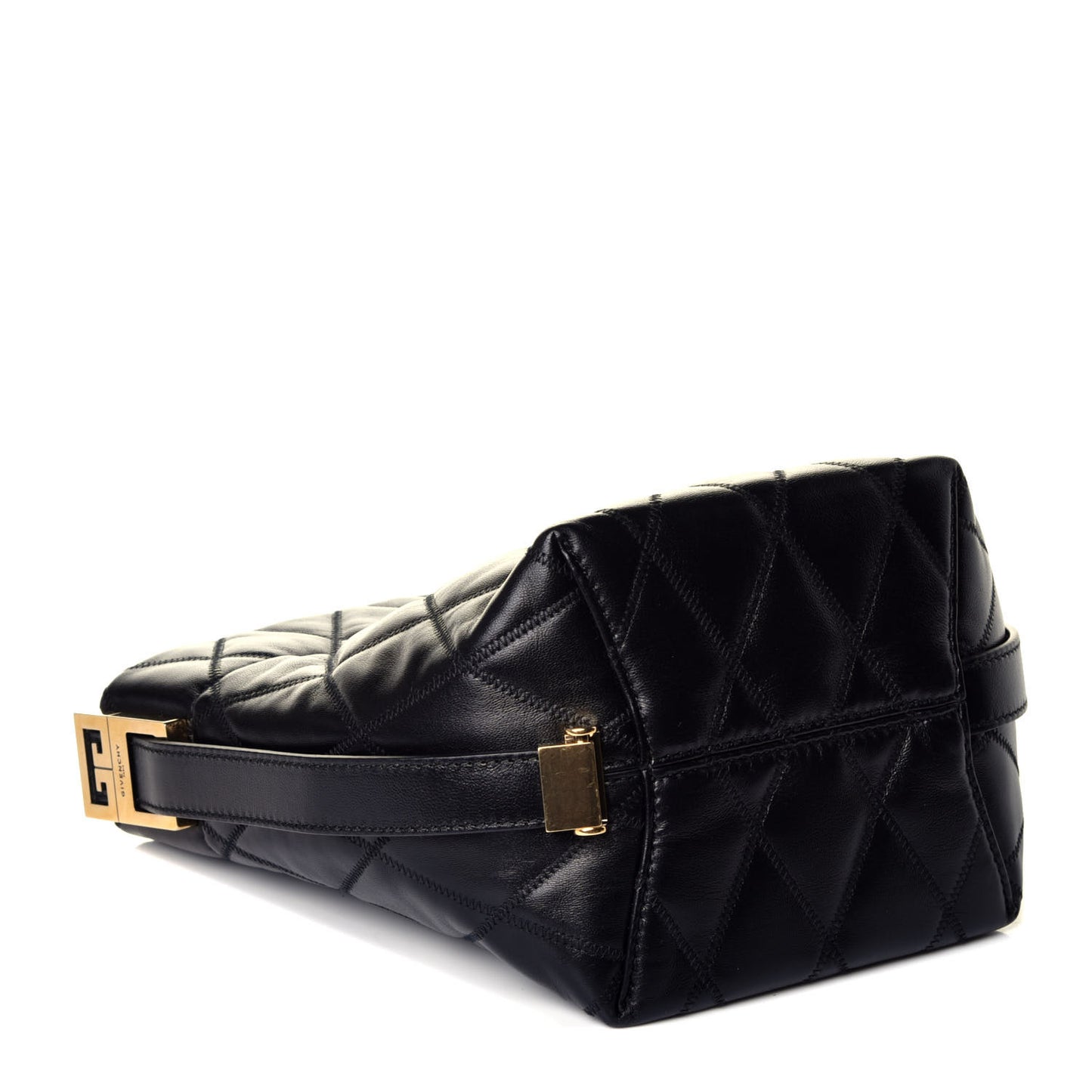 Lambskin Quilted Mini GV Bucket Bag Black