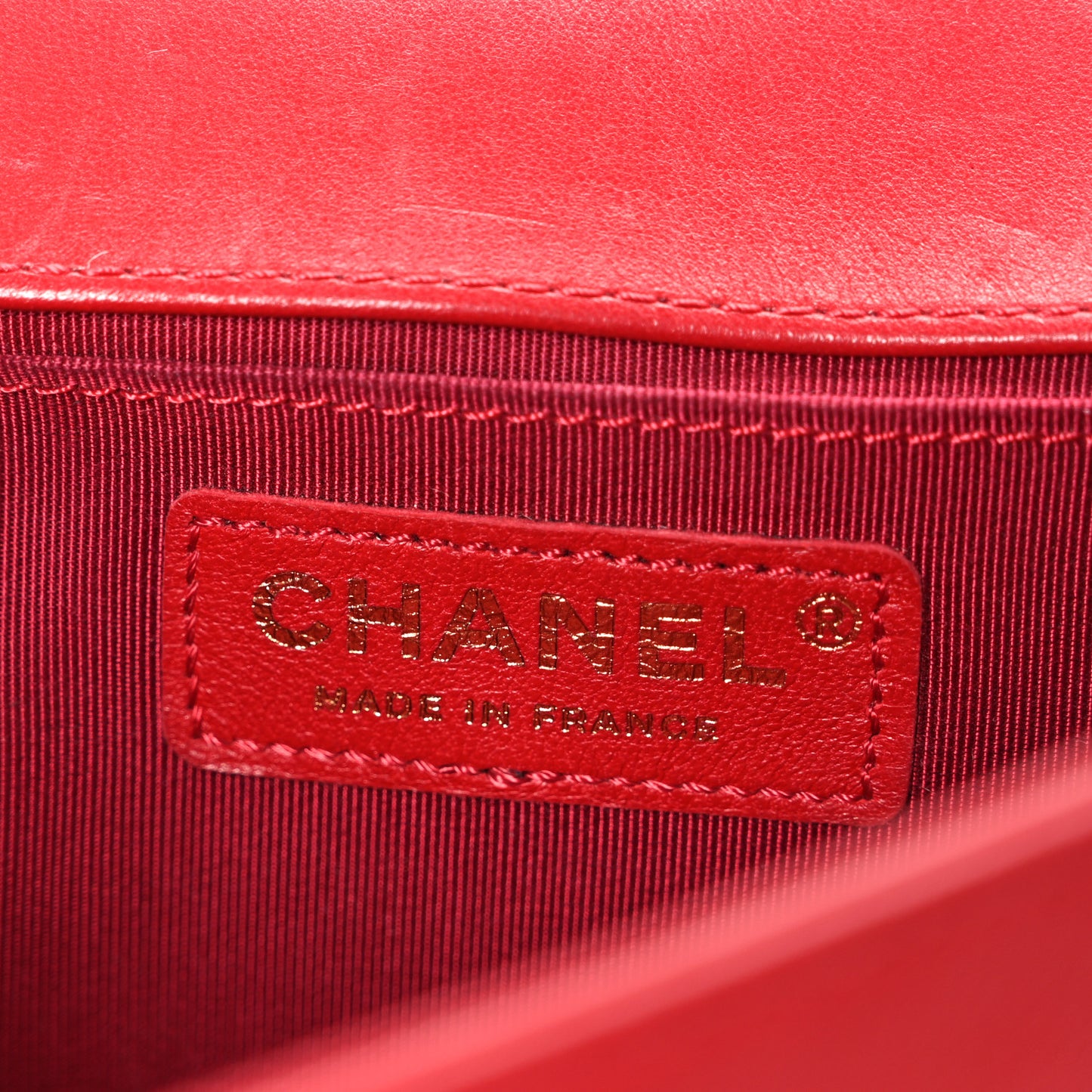 Lambskin Quilted Medium Boy Flap Red