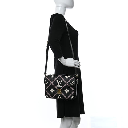 Louis Vuitton Empreinte Monogram Giant Broderies Pochette Metis Black 2 of 9
