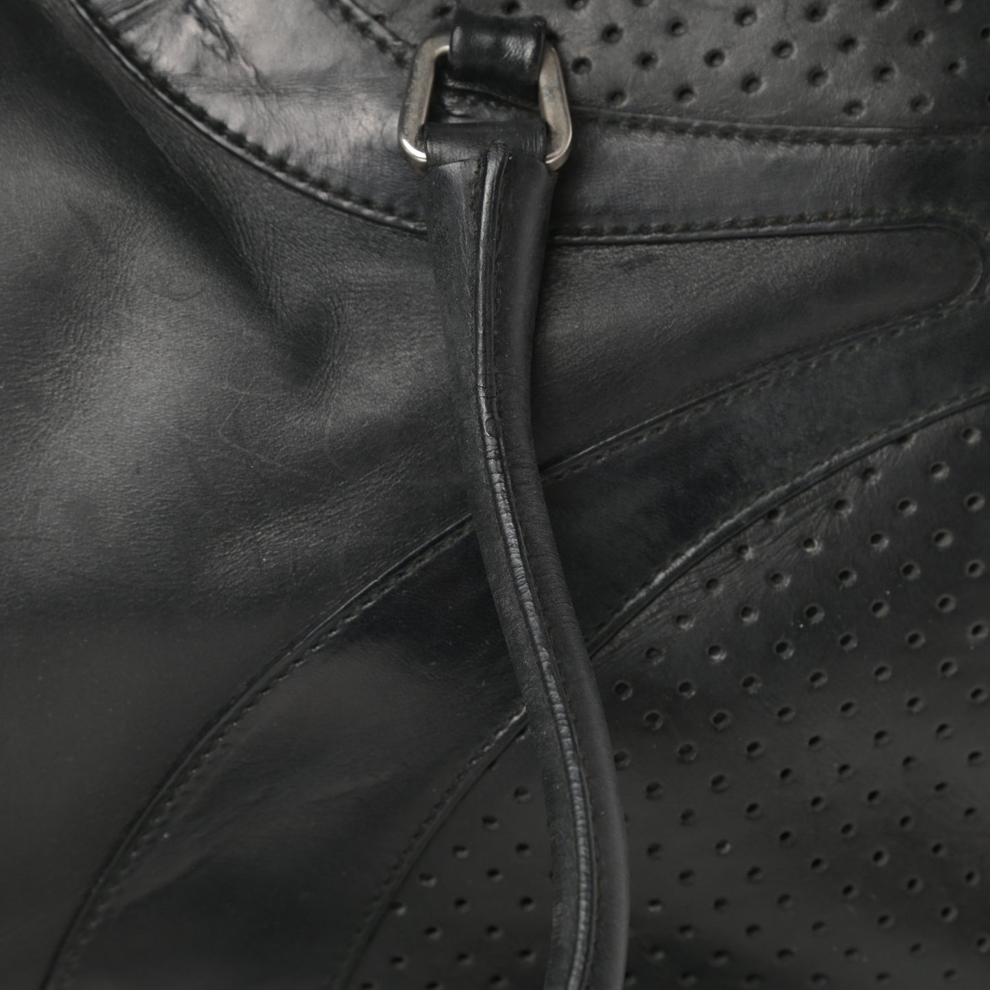 Vitello Drive Perforated Bowling Bag Black