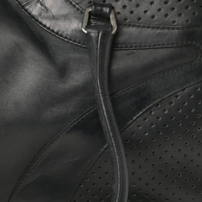 Prada Vitello Drive Perforated Bowling Bag Black 15 of 17
