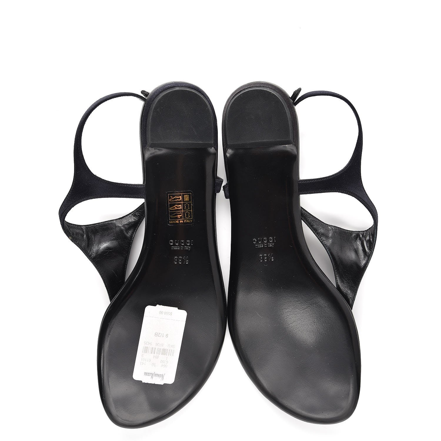 Gucci Lambskin Crystal Lady Bit Thong Sandals 39.5 Black 5 of 10